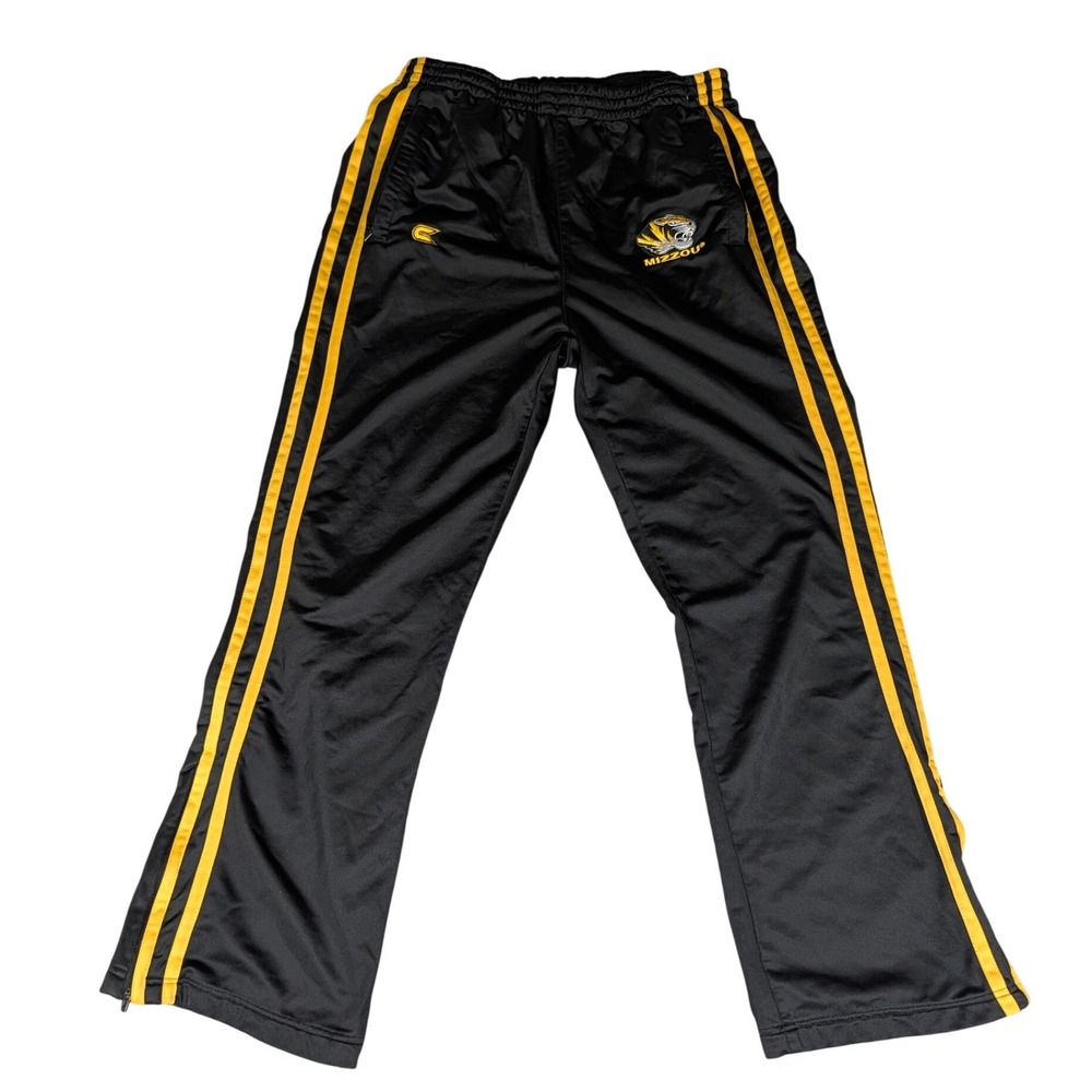 Mizzou Tigers Colosseum Athletics Black‎ Gold Stripe Track Pants Mens XL - Picture 2 of 11